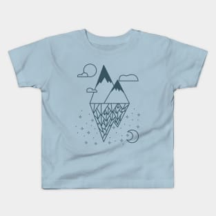 mountains geometric lineart Kids T-Shirt